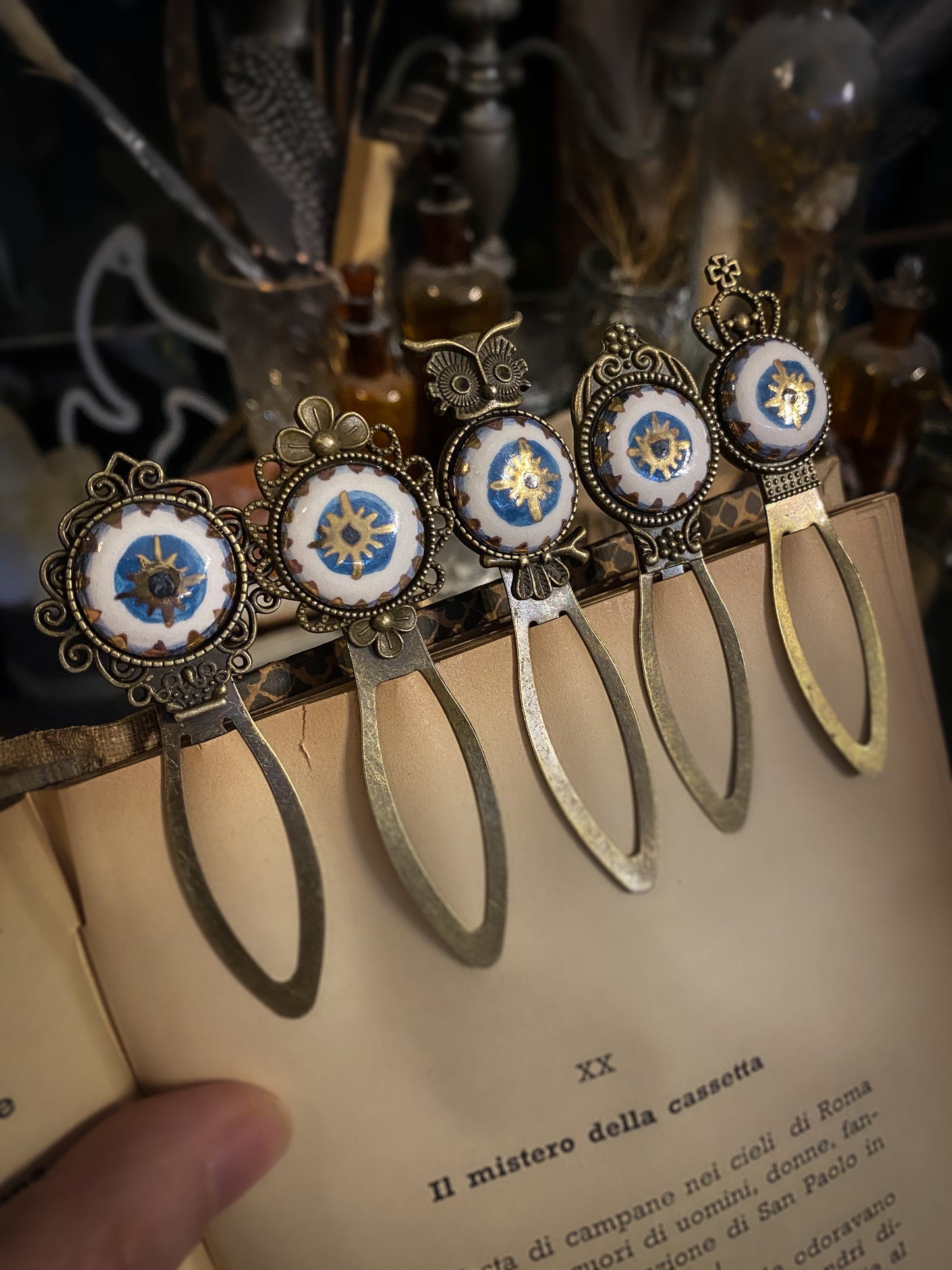 Nazar Guardian Bookmark | Segnalibro in ceramica e lustro oro e platino