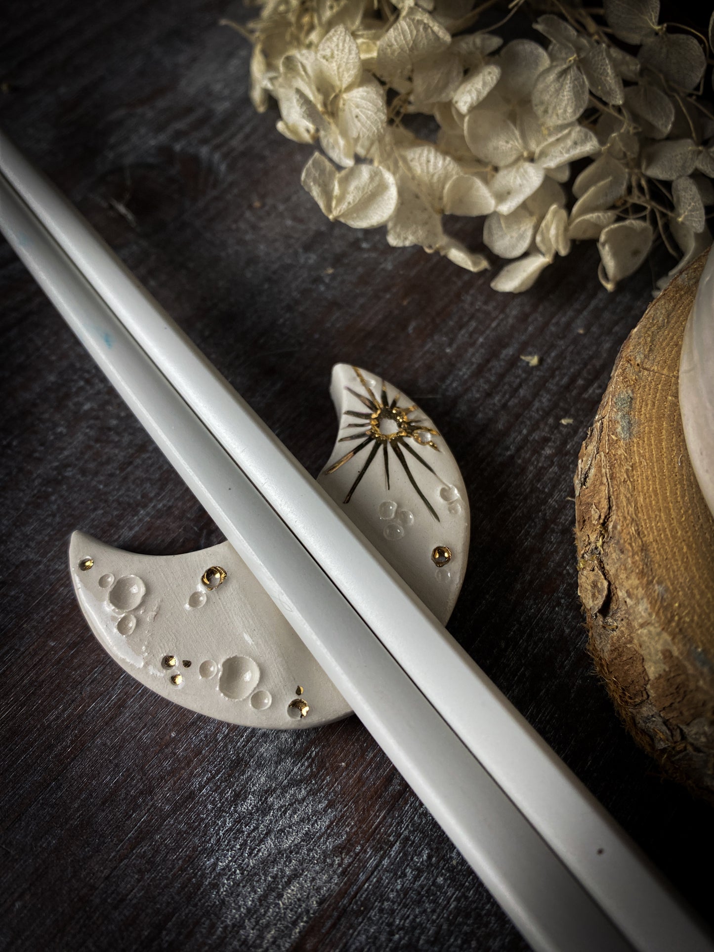 Sushi Moon Set | Bacchette, Porta Bacchette e Ciotola in Ceramica