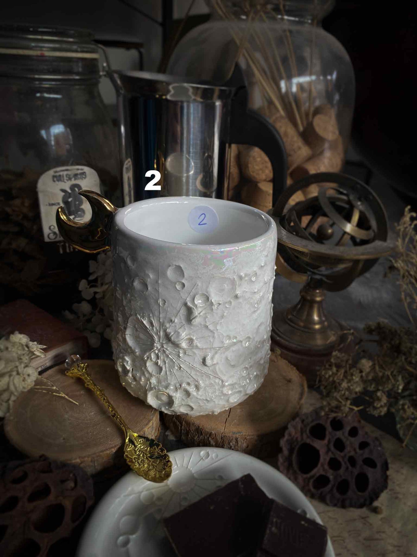 Moonlight Gold | Tazza Lunare in Ceramica