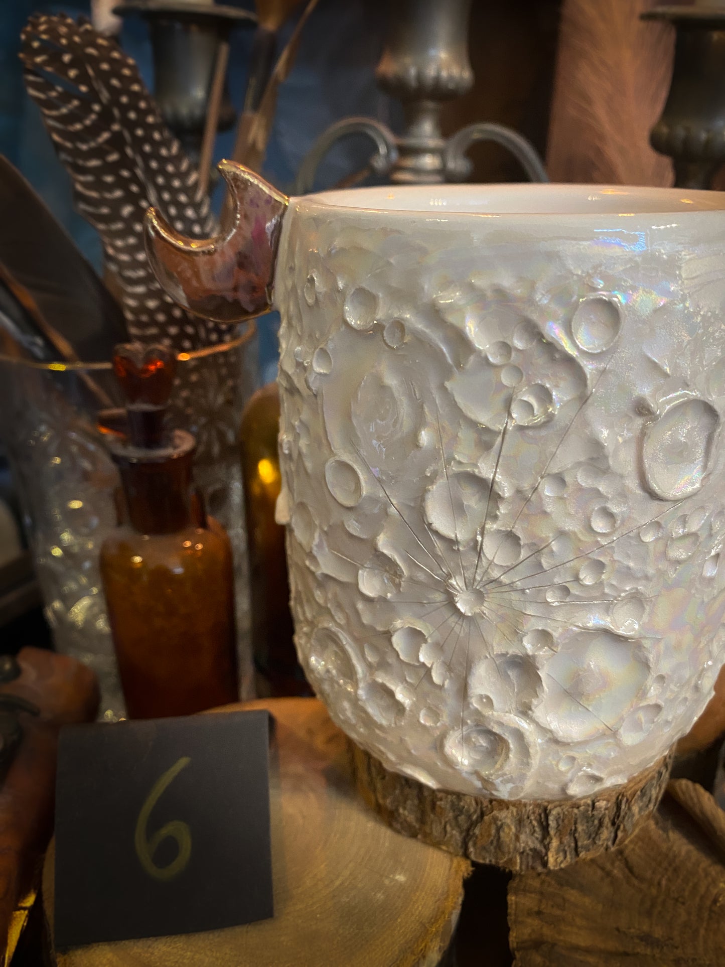 Moonlight Rose Gold | Tazza Lunare in Ceramica e lustro Oro Rosa e Madreperla