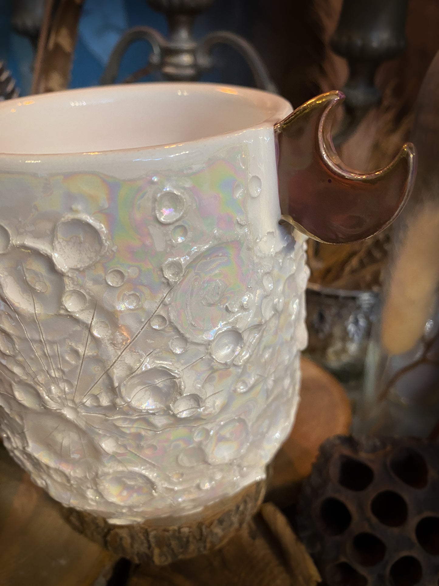Moonlight Rose Gold | Tazza Lunare in Ceramica e lustro Oro Rosa e Madreperla