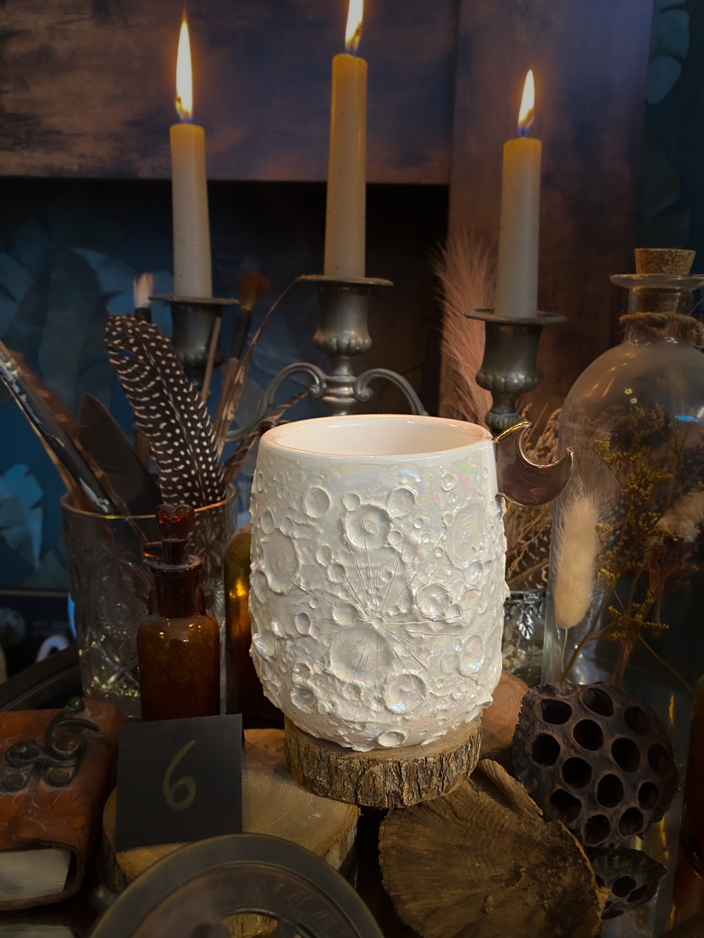 Moonlight Rose Gold | Tazza Lunare in Ceramica e lustro Oro Rosa e Madreperla