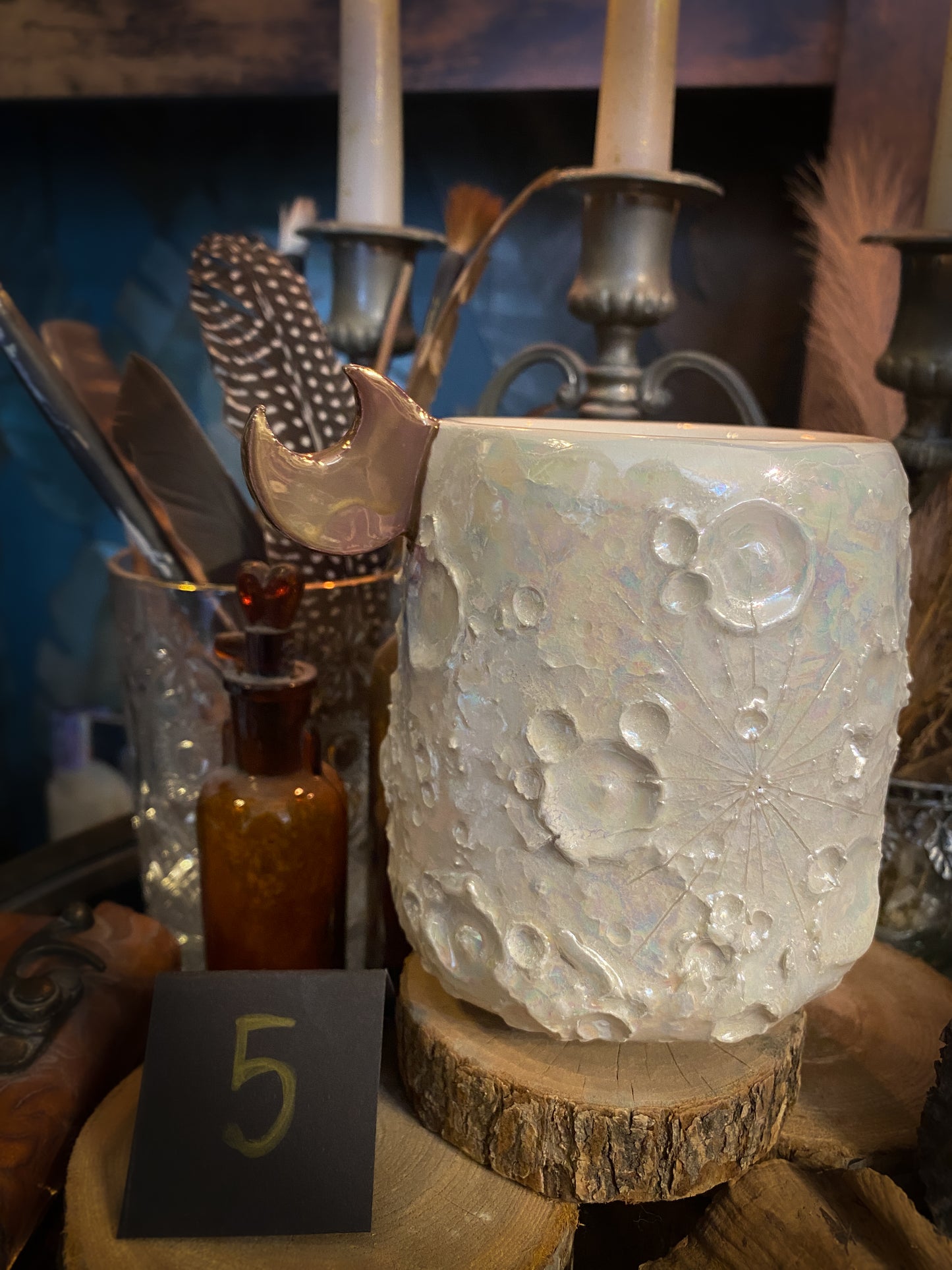 Moonlight Rose Gold | Tazza Lunare in Ceramica e lustro Oro Rosa e Madreperla