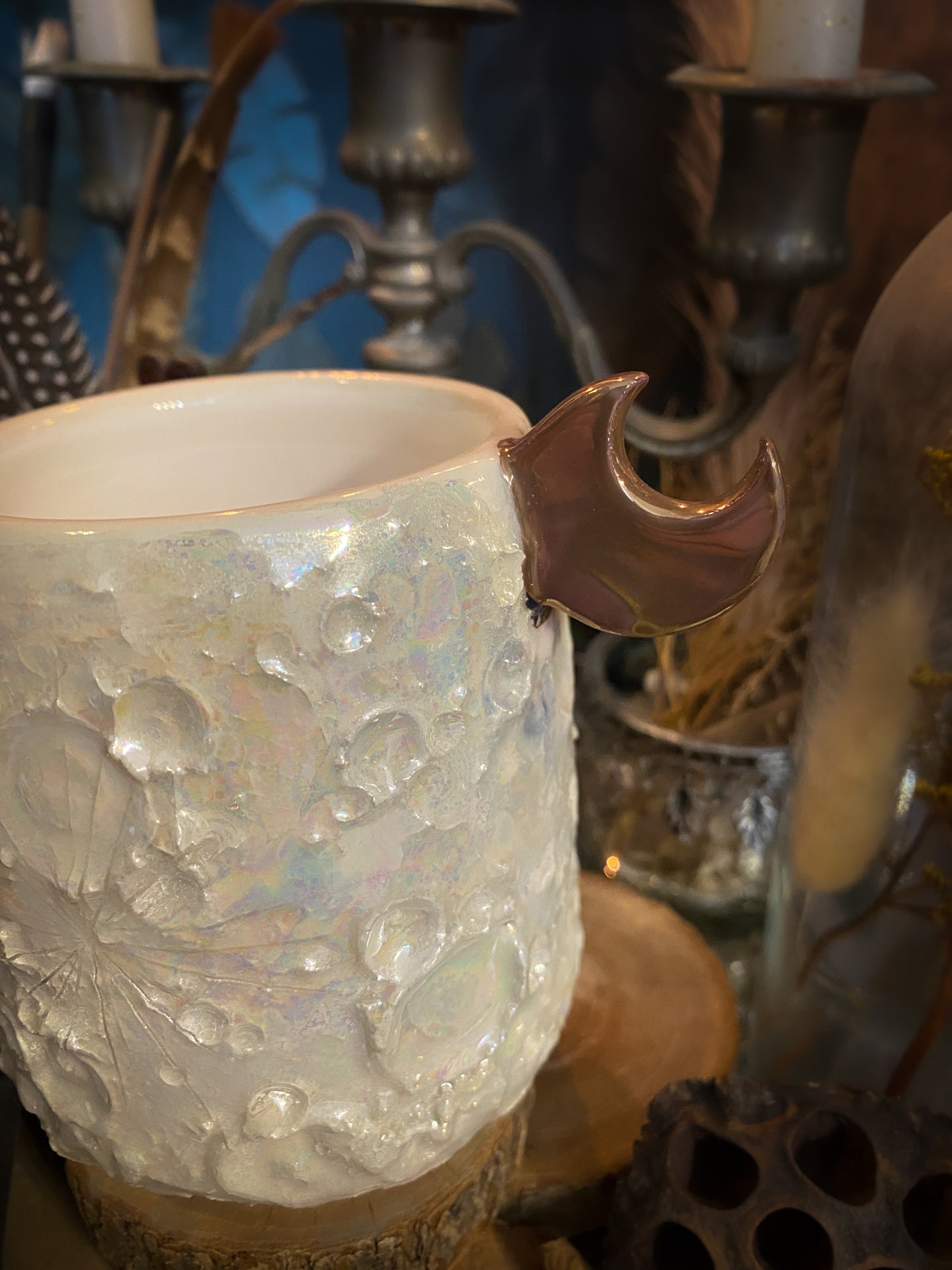 Moonlight Rose Gold | Tazza Lunare in Ceramica e lustro Oro Rosa e Madreperla