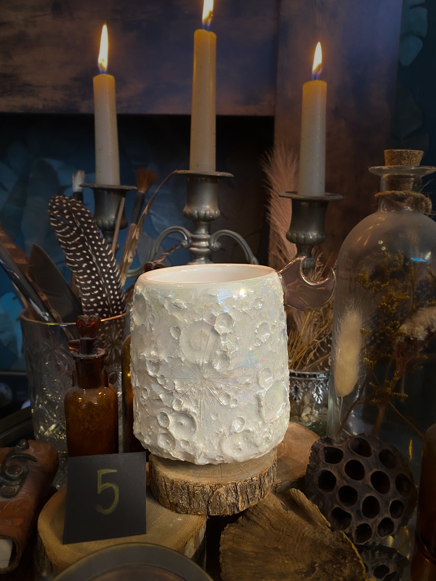 Moonlight Rose Gold | Tazza Lunare in Ceramica e lustro Oro Rosa e Madreperla