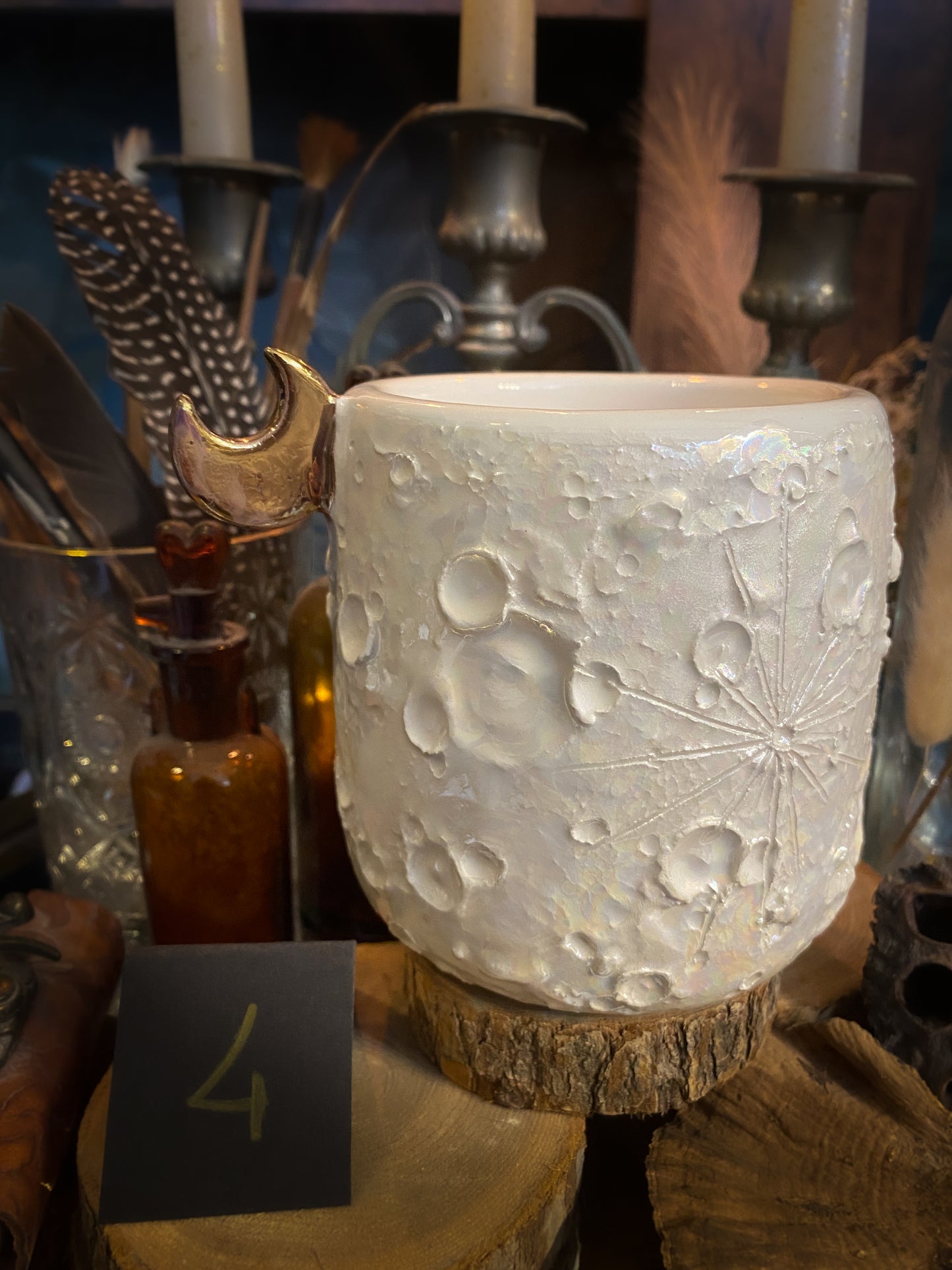 Moonlight Rose Gold | Tazza Lunare in Ceramica e lustro Oro Rosa e Madreperla