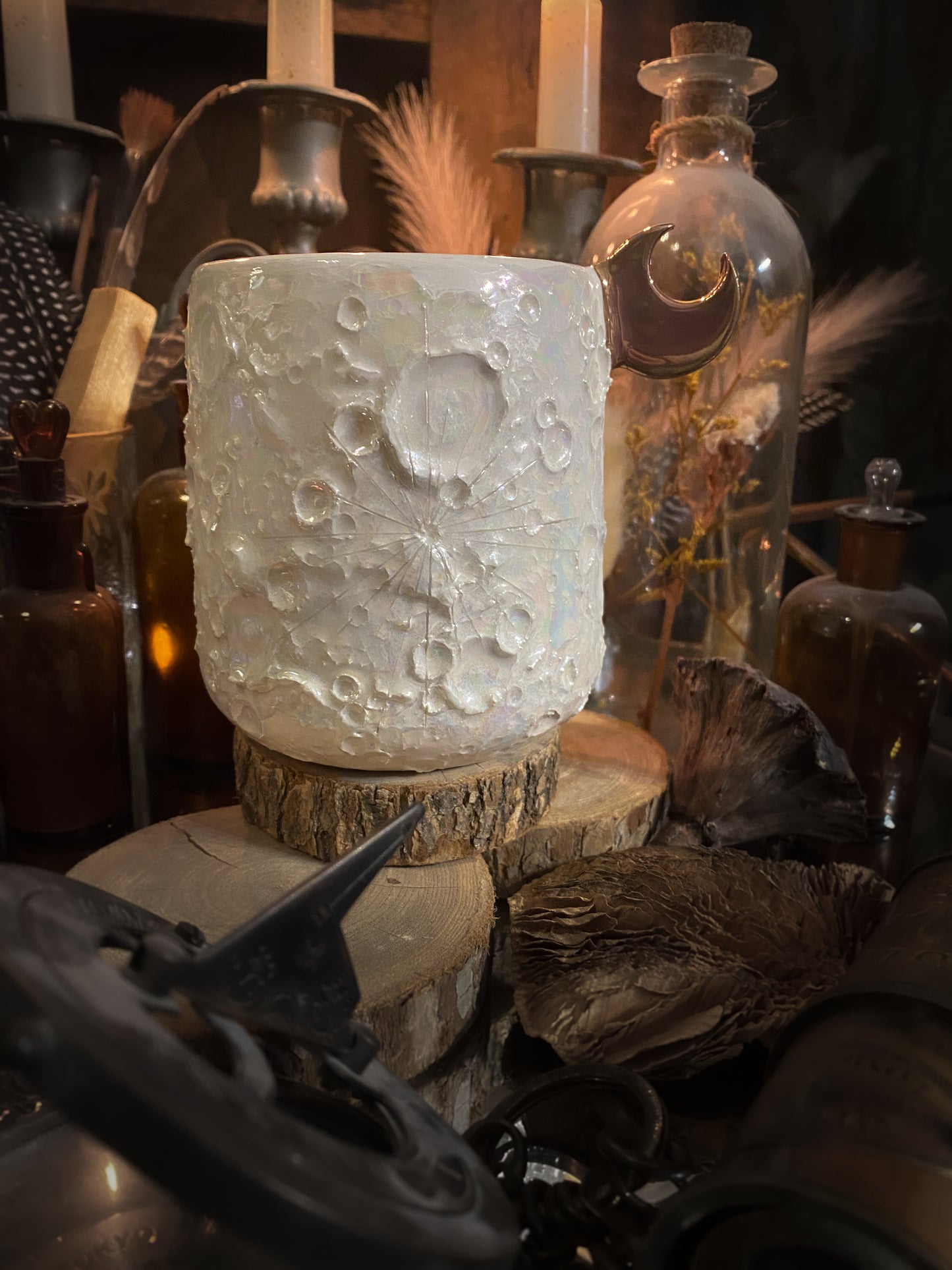 Moonlight Rose Gold | Tazza Lunare in Ceramica e lustro Oro Rosa e Madreperla