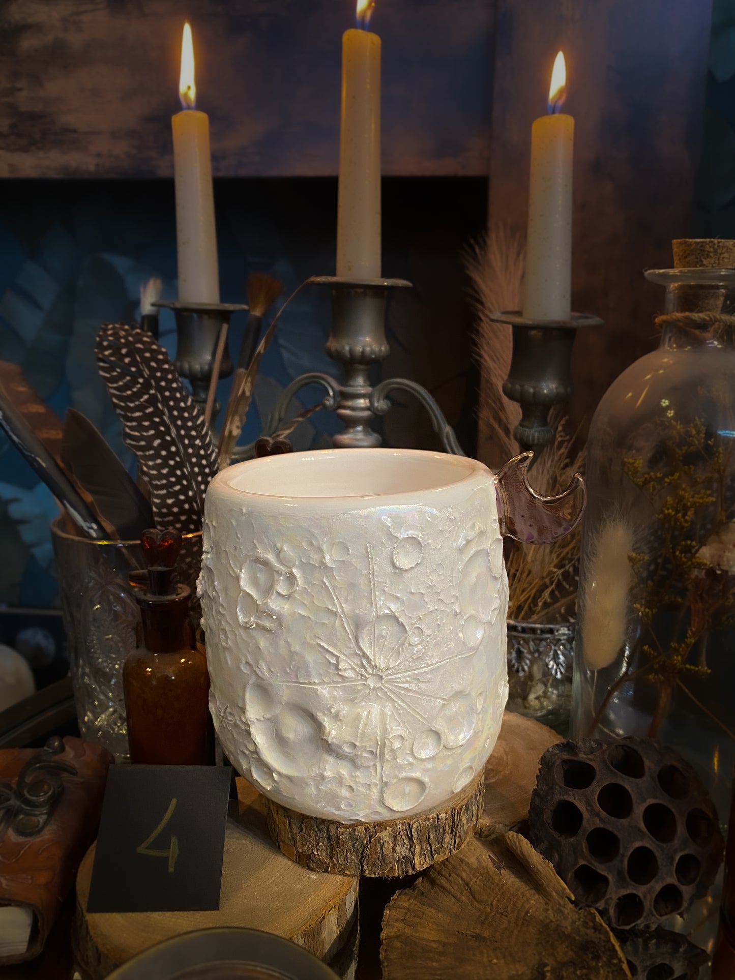 Moonlight Rose Gold | Tazza Lunare in Ceramica e lustro Oro Rosa e Madreperla