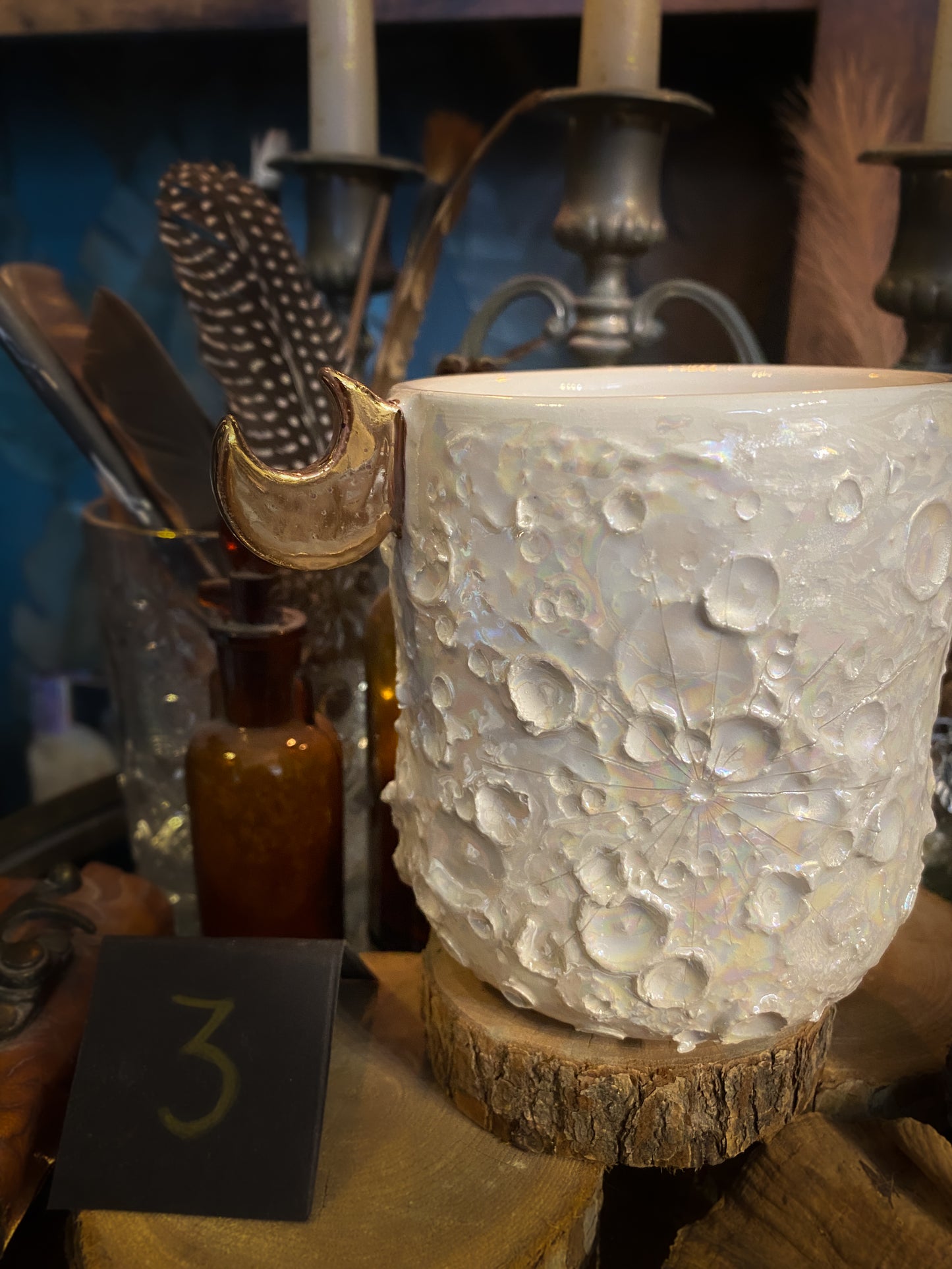 Moonlight Rose Gold | Tazza Lunare in Ceramica e lustro Oro Rosa e Madreperla