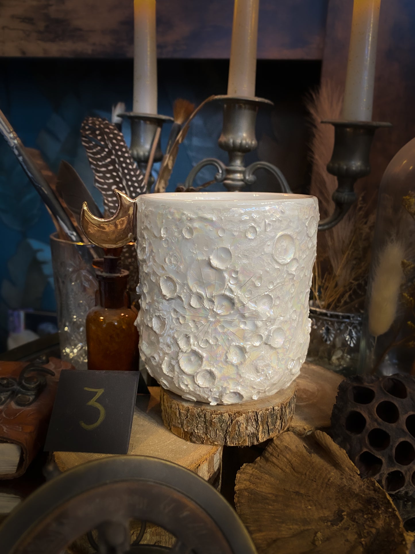 Moonlight Rose Gold | Tazza Lunare in Ceramica e lustro Oro Rosa e Madreperla