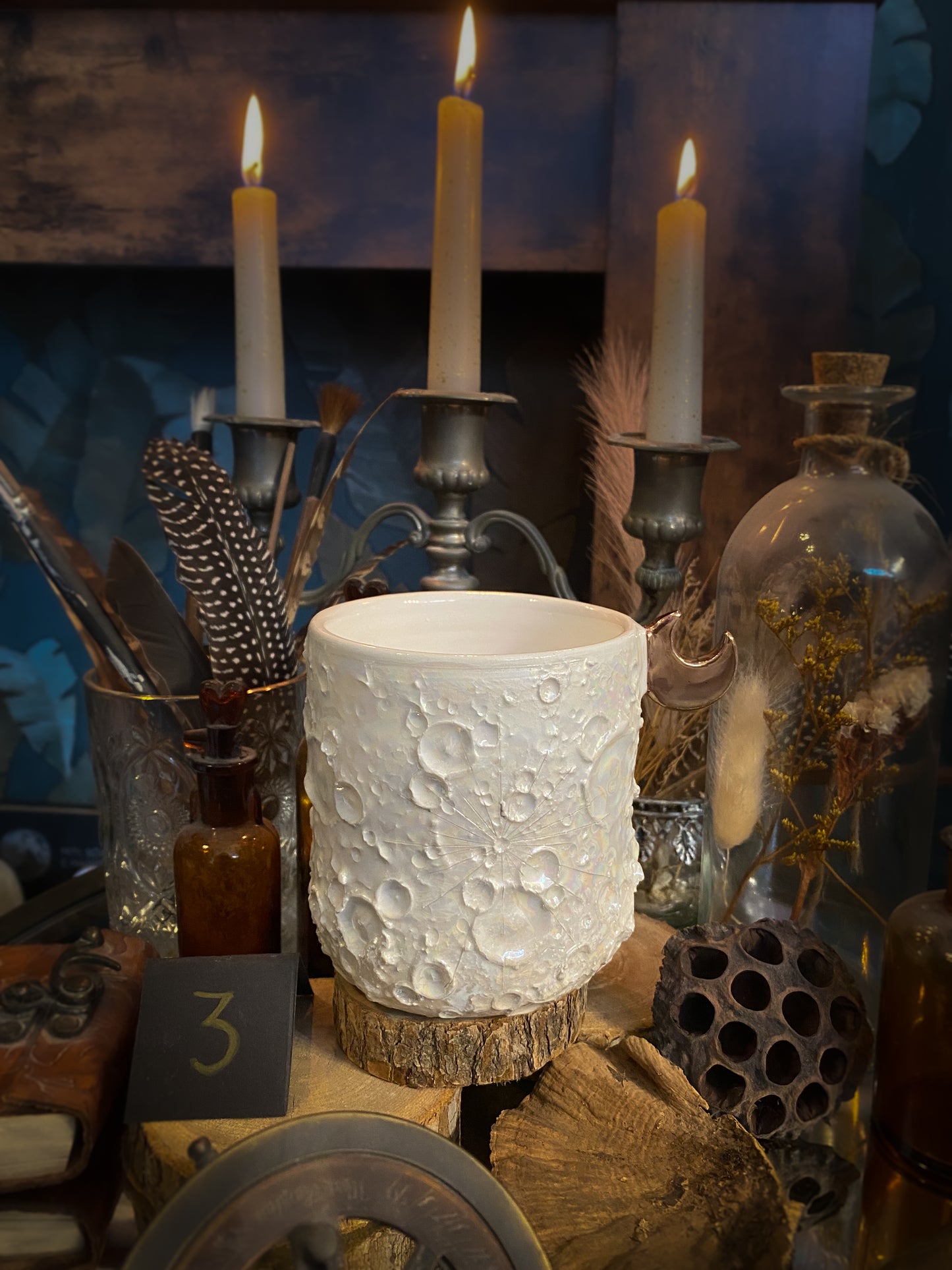 Moonlight Rose Gold | Tazza Lunare in Ceramica e lustro Oro Rosa e Madreperla