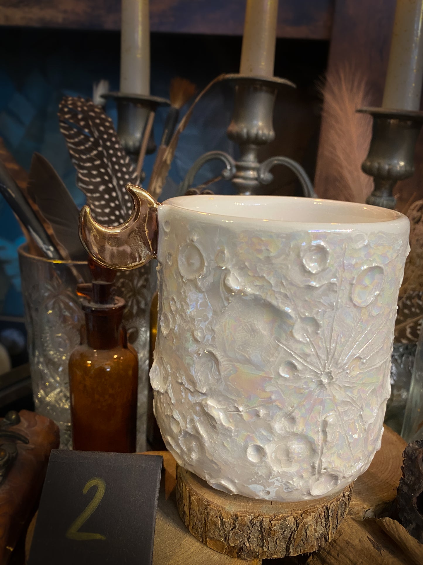 Moonlight Rose Gold | Tazza Lunare in Ceramica e lustro Oro Rosa e Madreperla