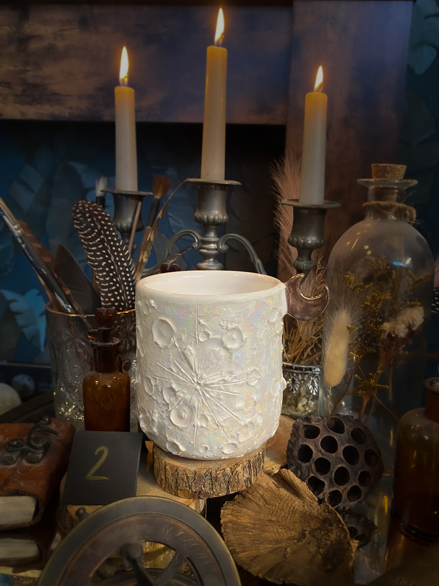 Moonlight Rose Gold | Tazza Lunare in Ceramica e lustro Oro Rosa e Madreperla