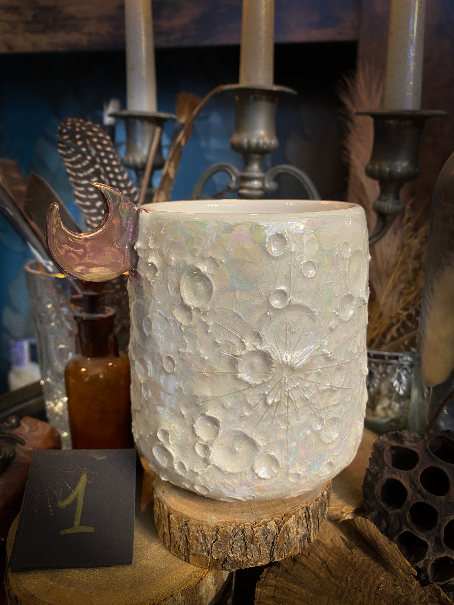 Moonlight Rose Gold | Tazza Lunare in Ceramica e lustro Oro Rosa e Madreperla