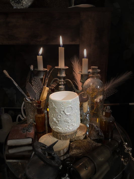 Moonlight Rose Gold | Tazza Lunare in Ceramica e lustro Oro Rosa e Madreperla