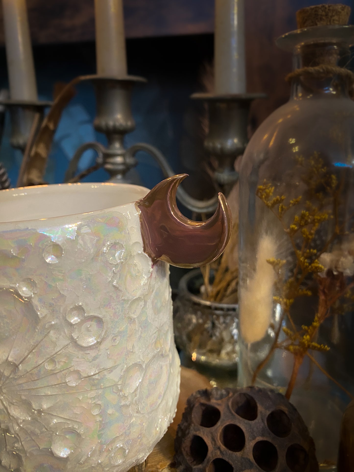 Moonlight Rose Gold | Tazza Lunare in Ceramica e lustro Oro Rosa e Madreperla