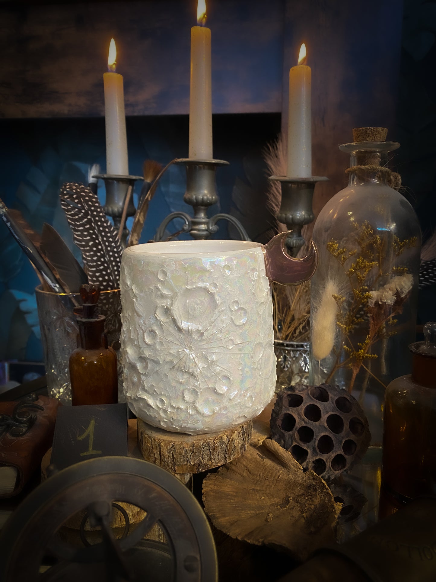 Moonlight Rose Gold | Tazza Lunare in Ceramica e lustro Oro Rosa e Madreperla