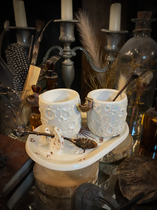 SET: Tazzina + Piattino | Baby Moonlight Rose Gold + White and Rose Gold