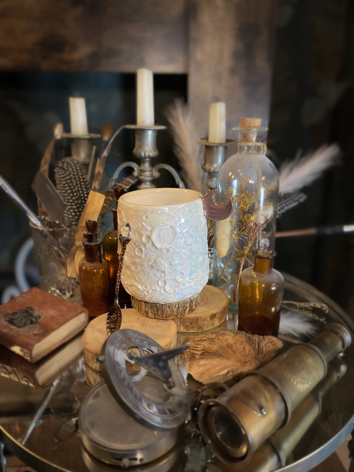 Moonlight Rose Gold | Tazza Lunare in Ceramica e lustro Oro Rosa e Madreperla