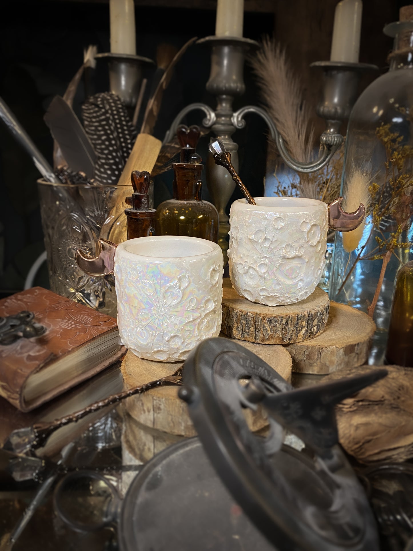 Baby Moonlight Rose Gold | Tazzina Lunare in ceramica Lustro Oro Rosa e Madreperla