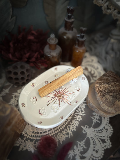 White and Rose Gold | Piattino Luna in Ceramica e Lustro Oro Rosa