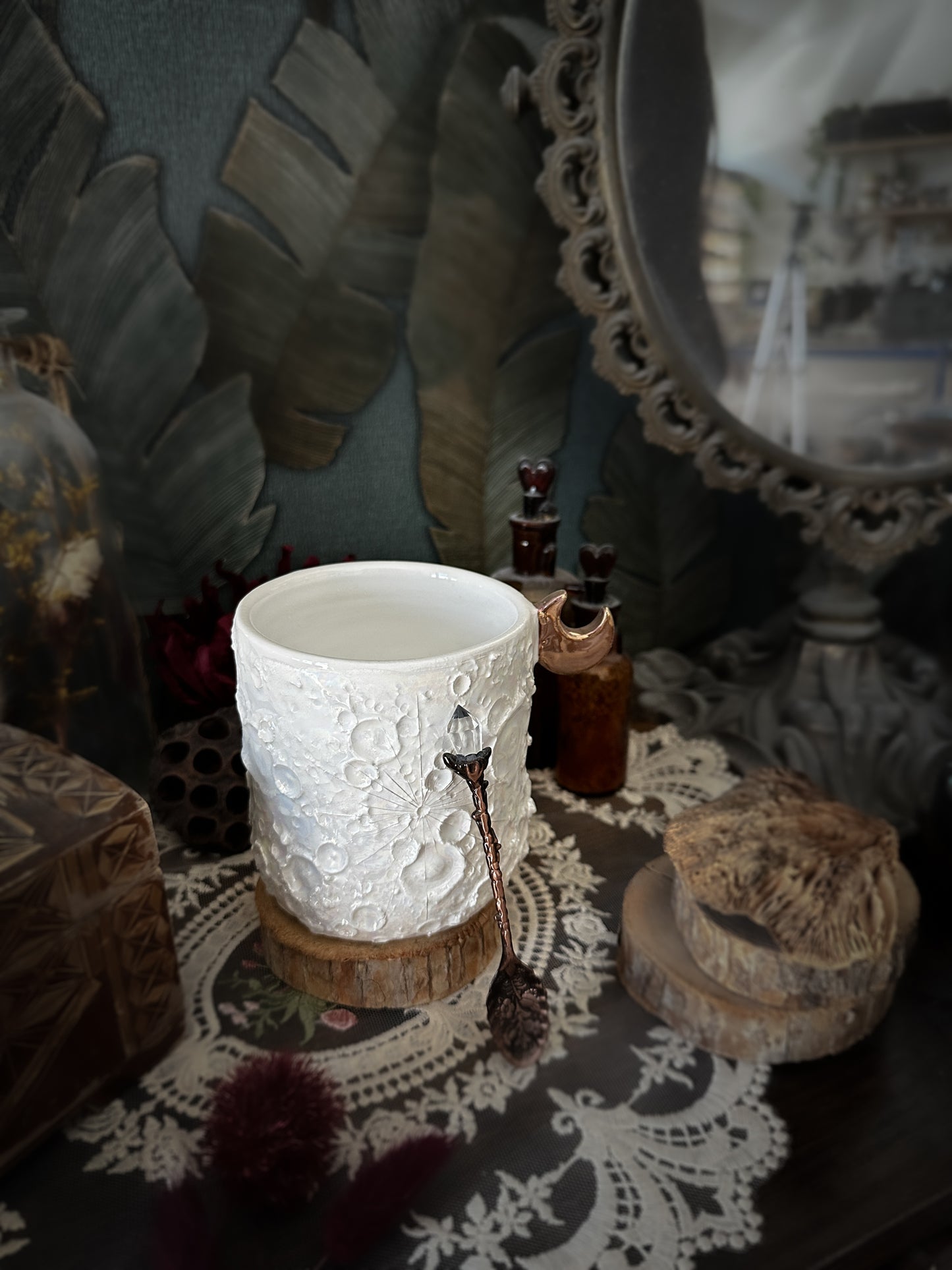 Moonlight Rose Gold | Tazza Lunare in Ceramica e lustro Oro Rosa e Madreperla