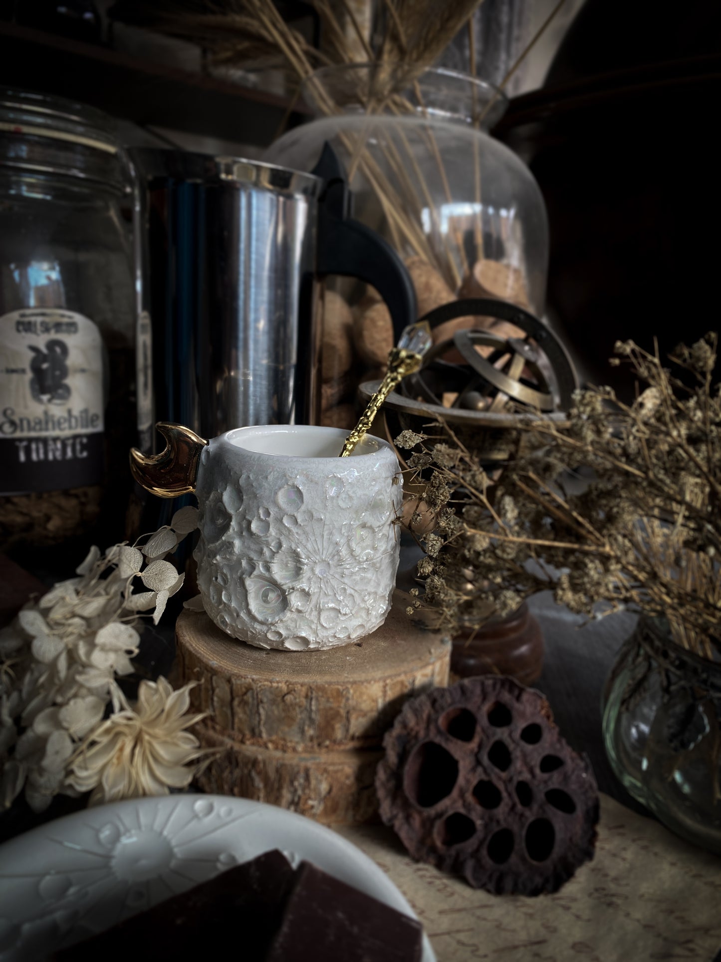 Baby Moonlight Gold | Tazzina Lunare in Ceramica