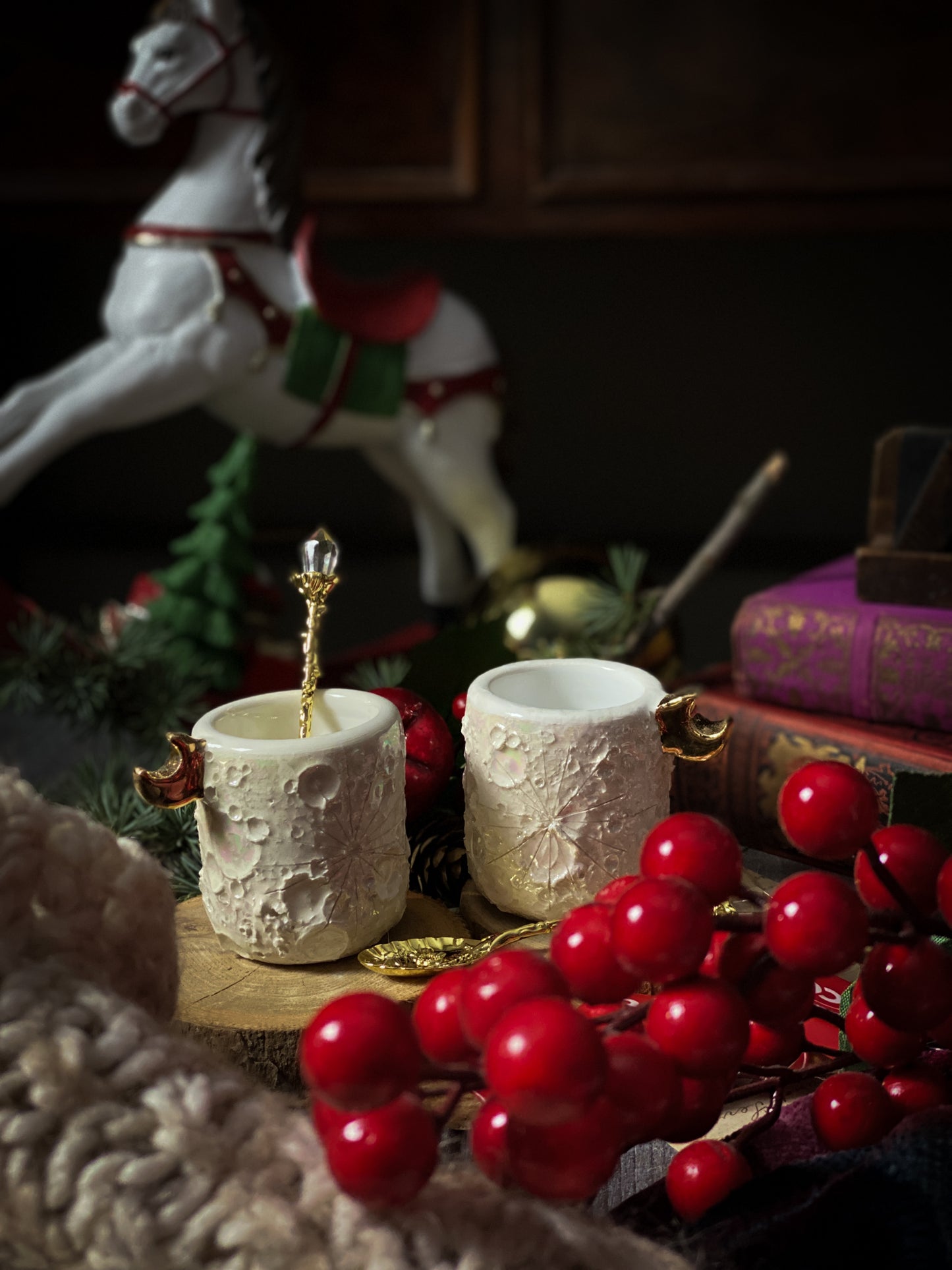 Baby Moonlight Gold | Tazzina Lunare in Ceramica