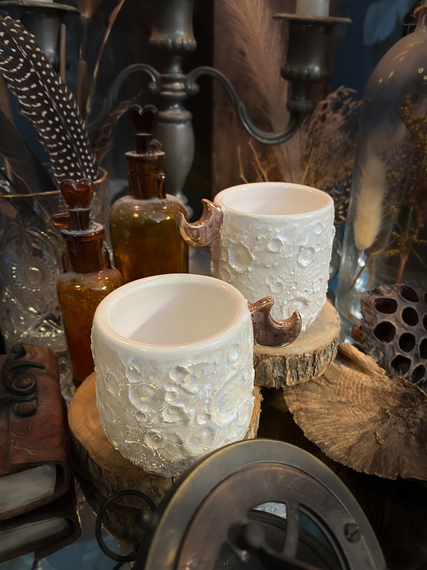 Baby Moonlight Rose Gold | Tazzina Lunare in ceramica Lustro Oro Rosa e Madreperla