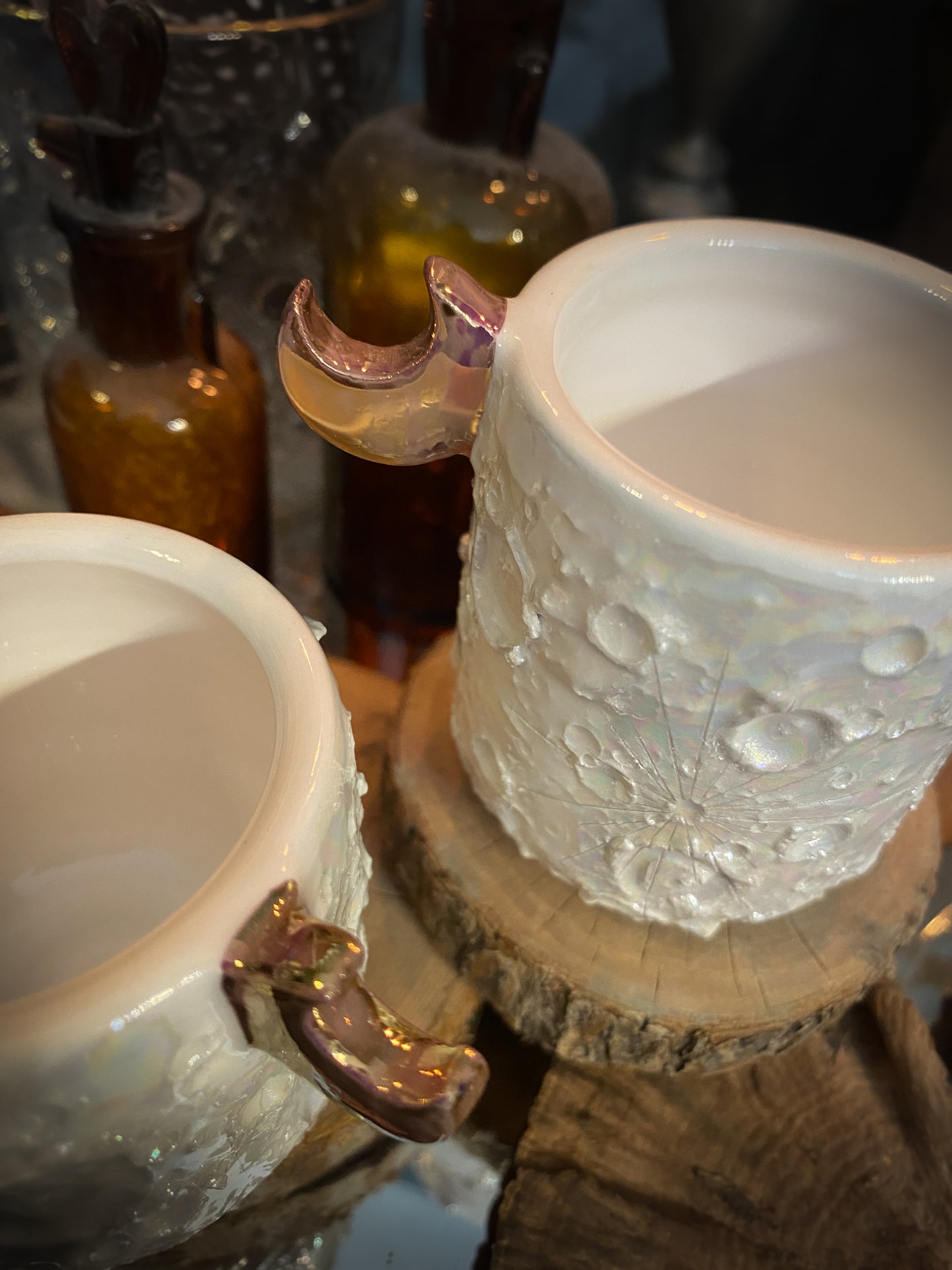 Baby Moonlight Rose Gold | Tazzina Lunare in ceramica Lustro Oro Rosa e Madreperla