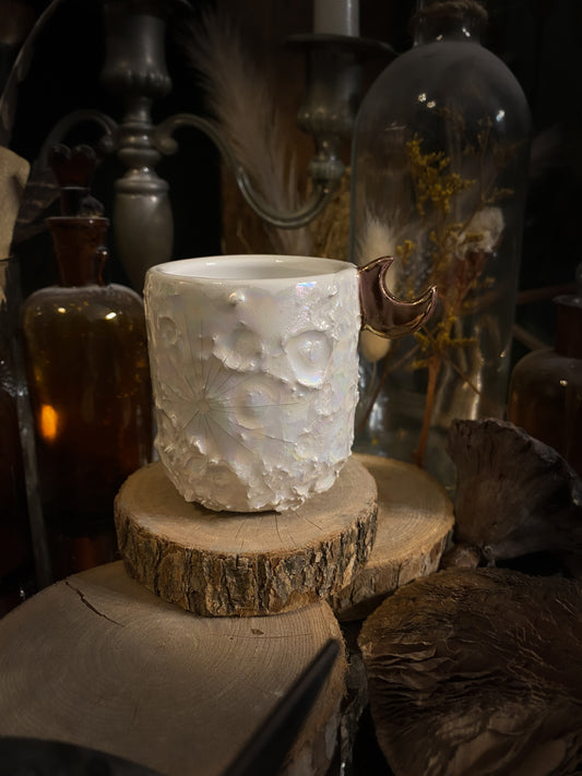 Baby Moonlight Rose Gold | Tazzina Lunare in ceramica Lustro Oro Rosa e Madreperla